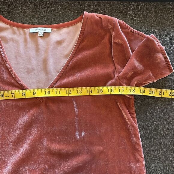 Madewell velvet blouse V-neck flutter sleeve size XS - Picture 6 of 7
